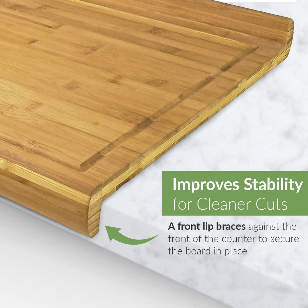 One’s Own Natural Bamboo Dough Board, Front & Rear Lip, Perfect For Preparing Homemade Bread Dough