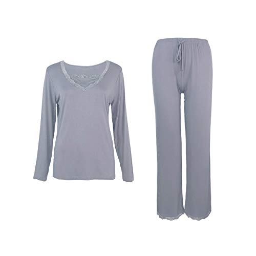 Sleepy Time Women's Bamboo Pajamas, Hot Flash Menopause Relief PJS, V Neck