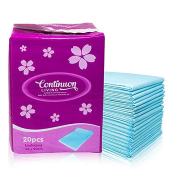 Continuon Extra Absorbent Incontinence Bed Pads with Waterproof Liner Disposable Overnight Sleeping Aid, Sheet Protector for Men, Women, Kids, Elderly